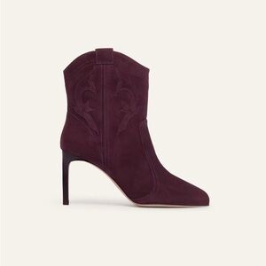 BA&SH caitlin leather suede deep red bordeaux boots 37